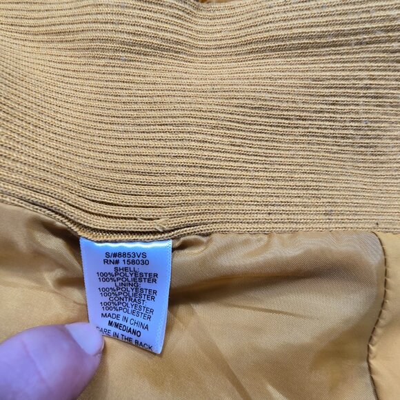 LOVE TREE Women's Quilted Puffer Vest Full Zip Size Medium Yellow / Gold Vest - Picture 10 of 12